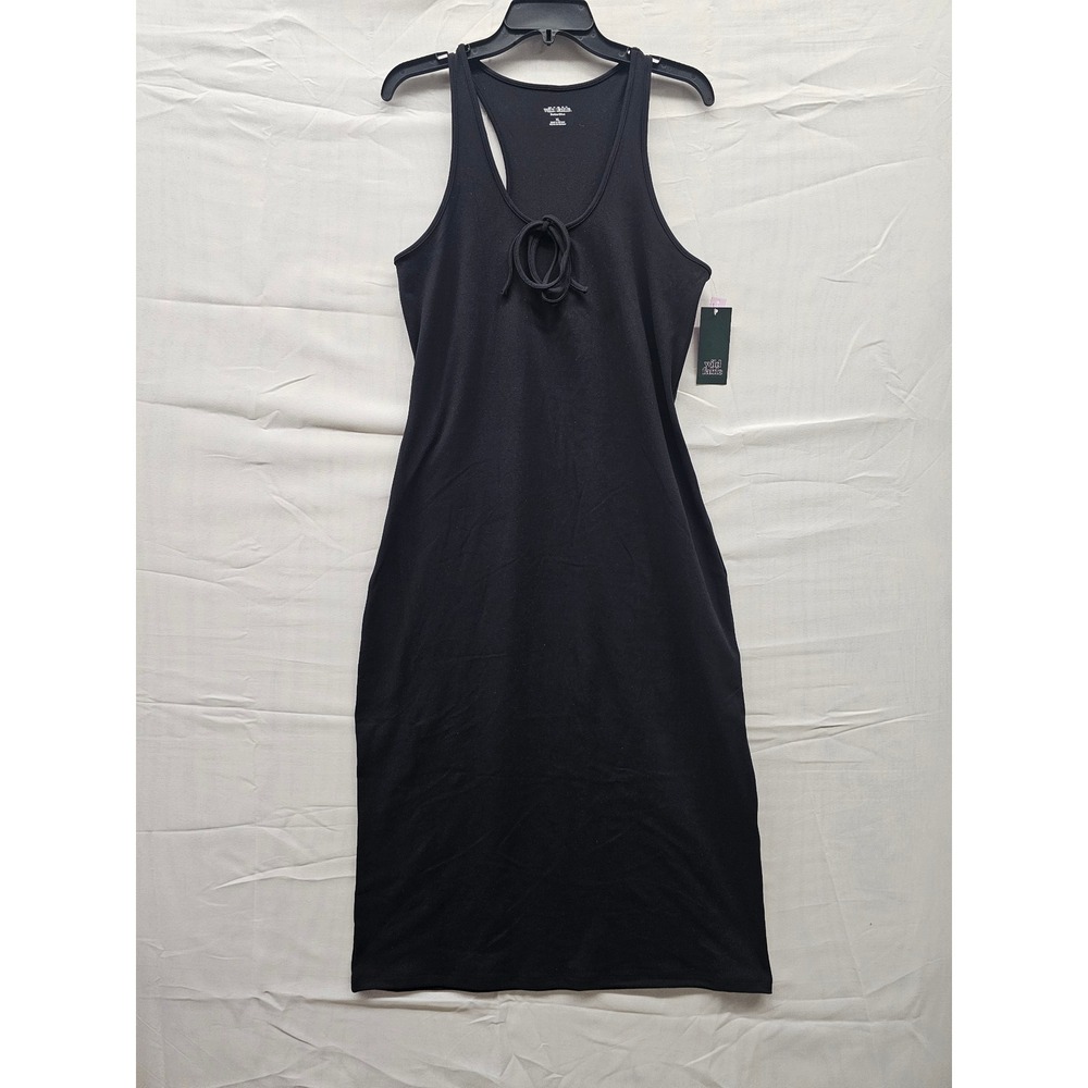 Wild Fable ButterBliss Black Racerback Keyhole Tie Midi Dress XL NWT 331 08 5858